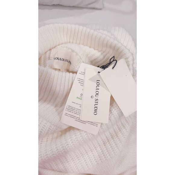 LOULOU STUDIO Tapia Wool Cashmere Sweater in cream Large - Picture 9 of 10